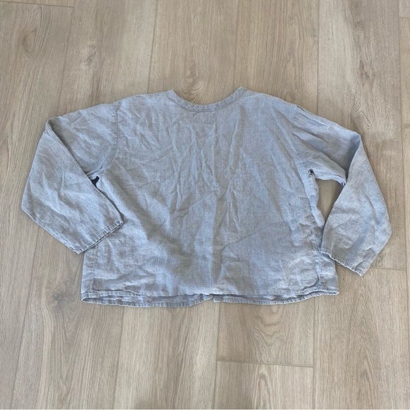 Flax Linen Lagenlook Button Front Jacket - Picture 5 of 5